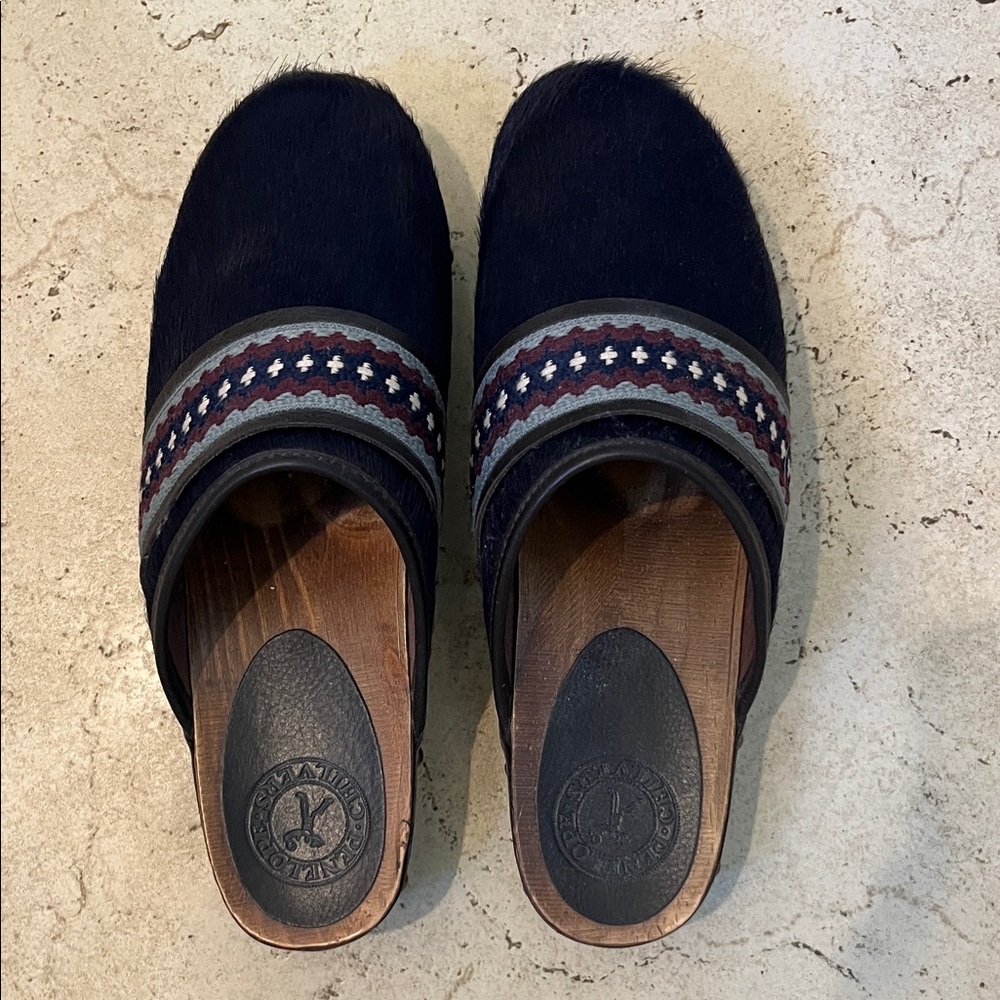 Penelope Chilvers Black and Red Embroidered Mules